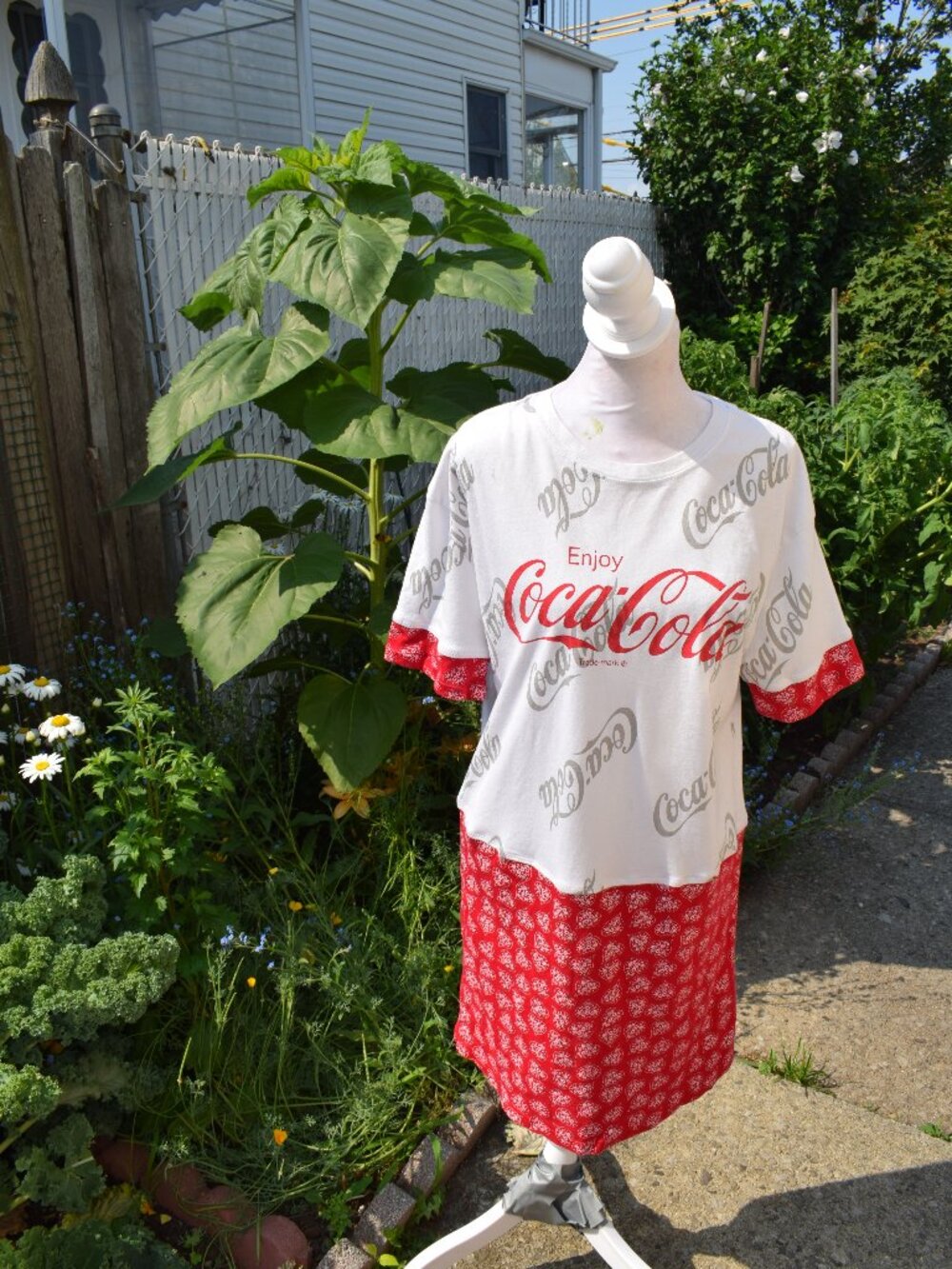 Women's One of a kind Red Coca Cola Upcycle Dress - Americana, Nostalgia Medium